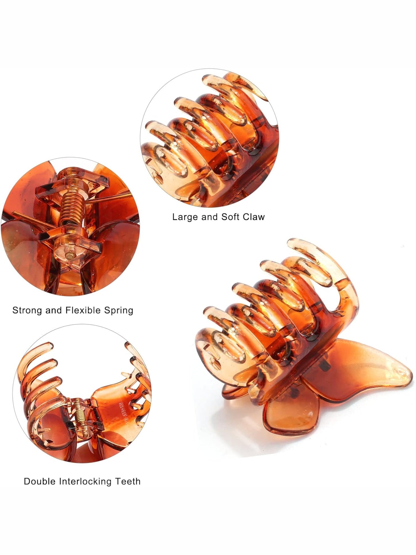 1 Pc Multicolor Korean Abs Plastic Glossy Finish Claw Clips For Women & Girls