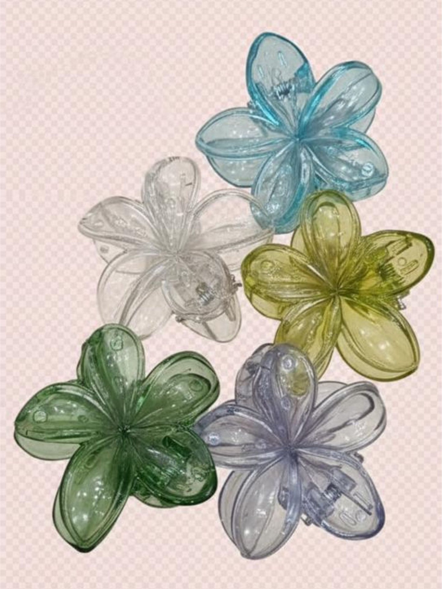 1 Pc Multicolor Abs Plastic Flower Claw Clip For Women & Girls