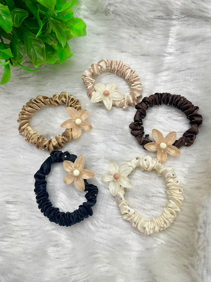 1 Pc Cotton Spring Cute Gentle High Stretch Hair Rope For Women & Girls