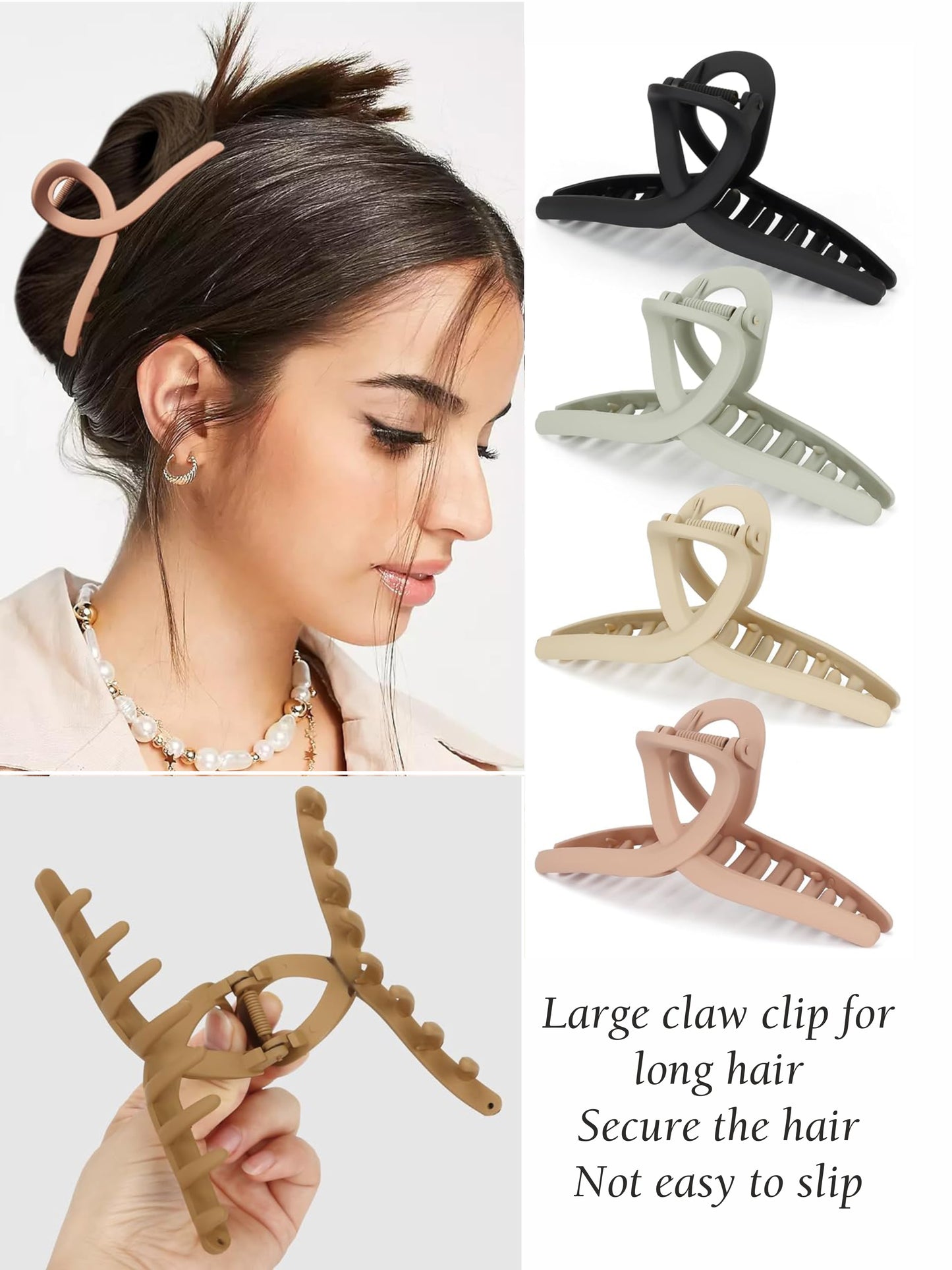 1 Pc Multicolor Abs Plastic Hair Claw Clip For Women & Girls
