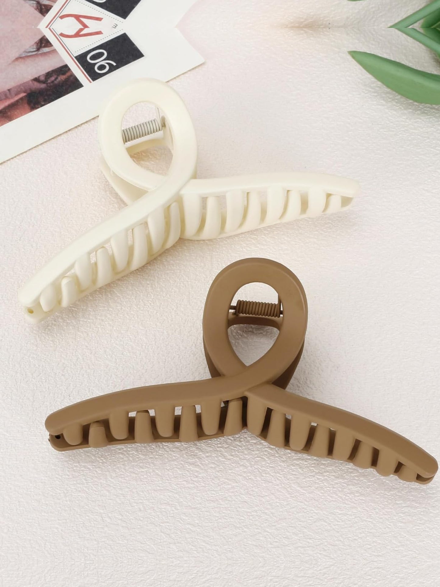 1 Pc Multicolor Abs Plastic Hair Claw Clip For Women & Girls
