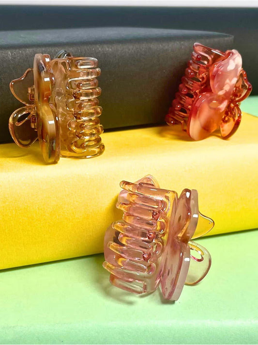 1 Pc Multicolor Korean Abs Plastic Glossy Finish Claw Clips For Women & Girls