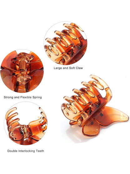 1 Pc Multicolor Korean Abs Plastic Glossy Finish Claw Clips For Women & Girls