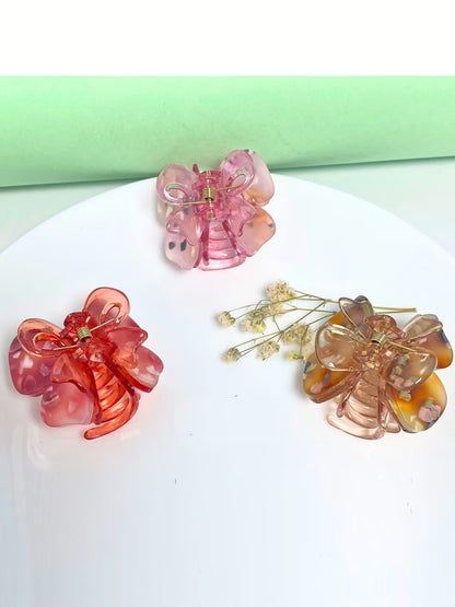 1 Pc Multicolor Korean Abs Plastic Glossy Finish Claw Clips For Women & Girls