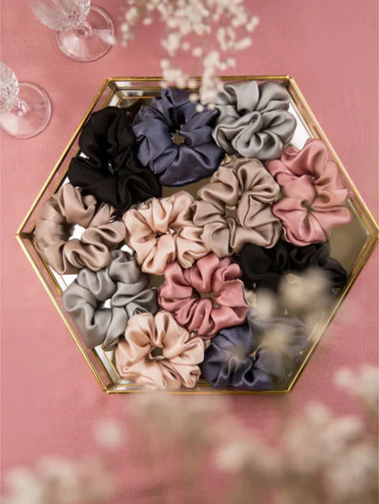Pack Of 6 Satin Scrunchies For Women & Girls