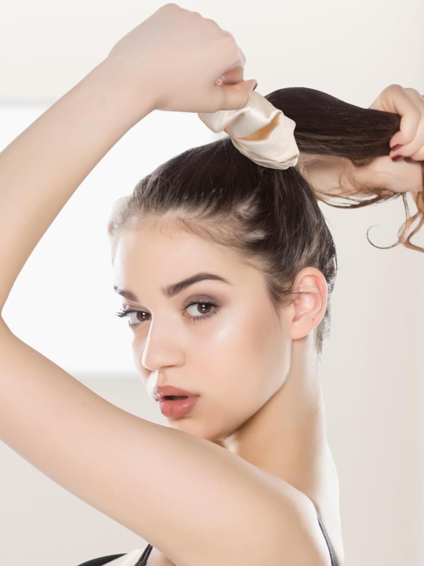 1 Pc Multicolor Satin Silk Satin Scrunchy Hair Ties For Women & Girls