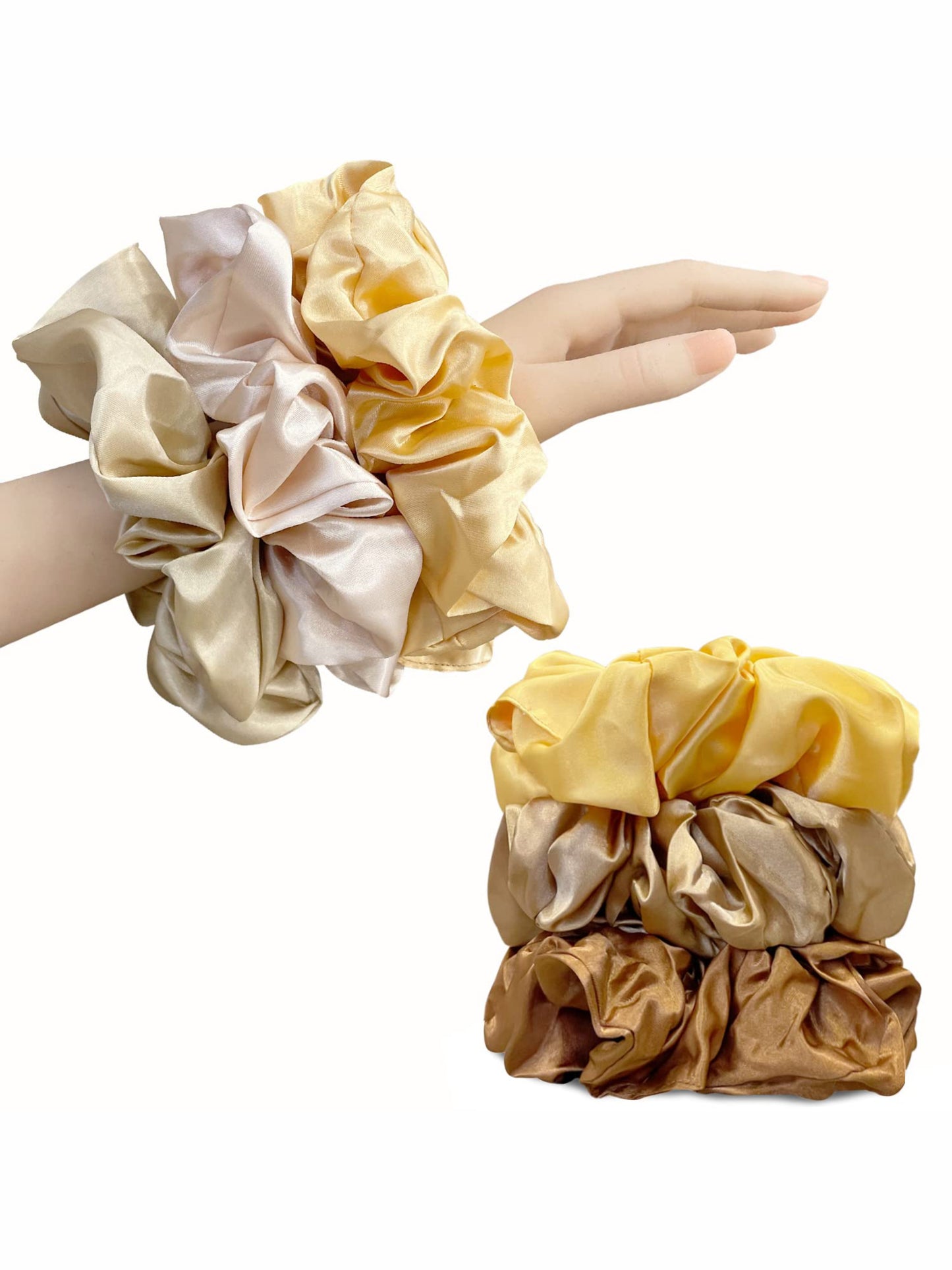 1 Pc Multicolor Satin Silk Satin Scrunchy Hair Ties For Women & Girls