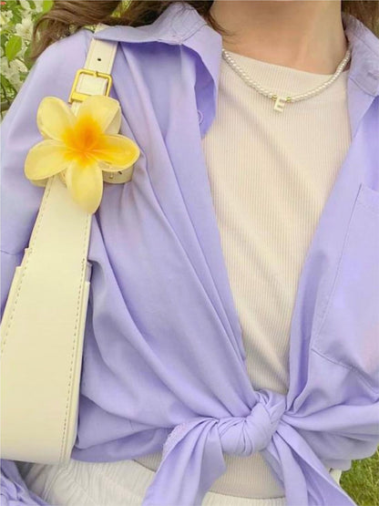 Pack Of 4 Multicolor Abs Plastic Glassy Flower Hair Claw For Women & Girls