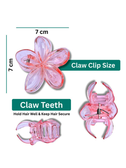 1 Pc Multicolor Abs Plastic Flower Claw Clip For Women & Girls