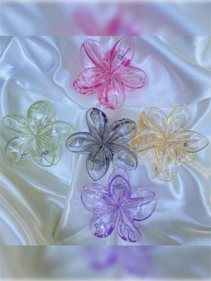 1 Pc Multicolor Abs Plastic Flower Claw Clip For Women & Girls